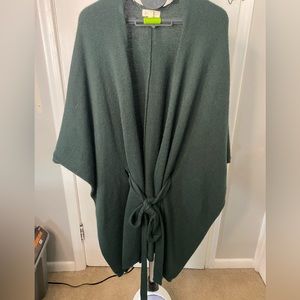 Belted poncho cardigan